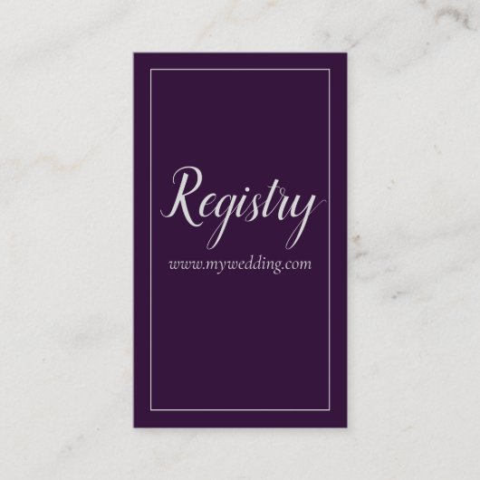 美しい紫と銀結婚の エンクロージャーカード (正面)