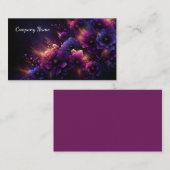 美しい紫と青の抽象芸術フローラデザイン 名刺 (正面/裏面)