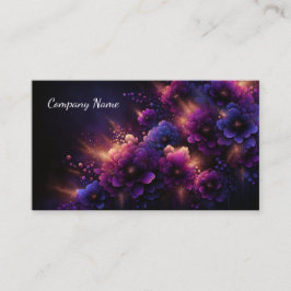 美しい紫と青の抽象芸術フローラデザイン 名刺