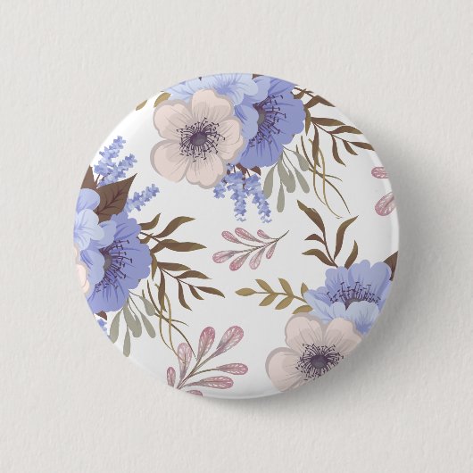 美しい紫と青の花 缶バッジ (正面)