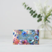 美しい紫と青の野花 名刺 (スタンド正面)