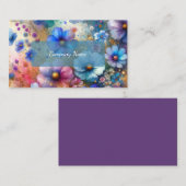 美しい紫と青の野花 名刺 (正面/裏面)