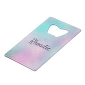 美しい紫と青グラデーション クレジットカード栓抜き (正面アングル)