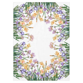 美しい紫と黄色の虹彩/春花 テーブルクロス