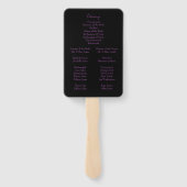 美しい紫と黒の結婚式プログラム ハンドファン (裏面)