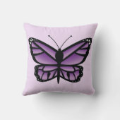 美しい紫と黒の色の蝶の夏 クッション (裏面)