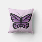 美しい紫と黒の色の蝶の夏 クッション (正面)