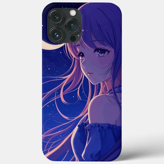 美しい紫のアニメガール Case-Mate iPhoneケース (裏面)