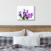 美しい紫のコルクス フラワーデジタルモダンアート キャンバスプリント (インサイチュ (寝室))