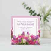 美しい紫のチューリップ結婚ズ 招待状 (スタンド正面)