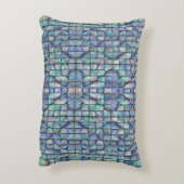 美しい紫のティール(緑がかった色)の緑の抽象芸術両面 アクセントクッション (裏面(縦))