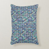 美しい紫のティール(緑がかった色)の緑の抽象芸術両面 アクセントクッション (正面(垂直))