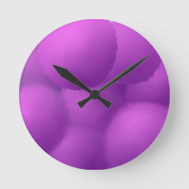 美しい紫のネギ絵画の花 ラウンド壁時計
