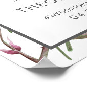 美しい紫のバラ結婚のウェルカムサイン ポスター (角)