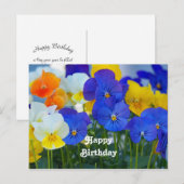 美しい紫のパンスィの花の写真の誕生日 ポストカード (正面/裏面)