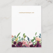 美しい紫のフローライヤリングディスプレイカード 名刺 (裏面)