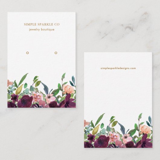 美しい紫のフローライヤリングディスプレイカード 名刺 (正面/裏面)