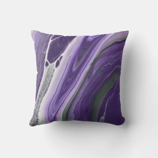 美しい紫のモダンストライプの瑪瑙の石 クッション (裏面)