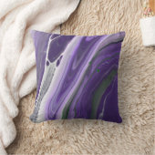美しい紫のモダンストライプの瑪瑙の石 クッション (ブランケット)