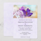 美しい紫の春のクロッカスの写真 招待状 (正面/裏面)