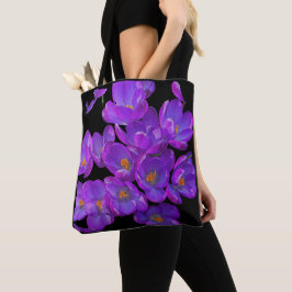 美しい紫の春のクロッカスの花 トートバッグ