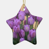 美しい紫の春チューリップ セラミックオーナメント (左)