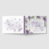 美しい紫の色合いの花々緑 ゲストブック (全面)