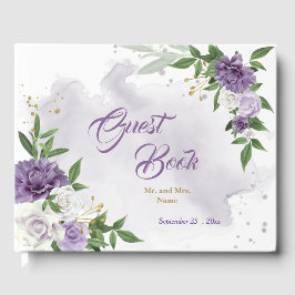 美しい紫の色合いの花々緑 ゲストブック