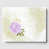 美しい紫の花と緑の葉の植物学的なデザイン ゲストブック (裏面)