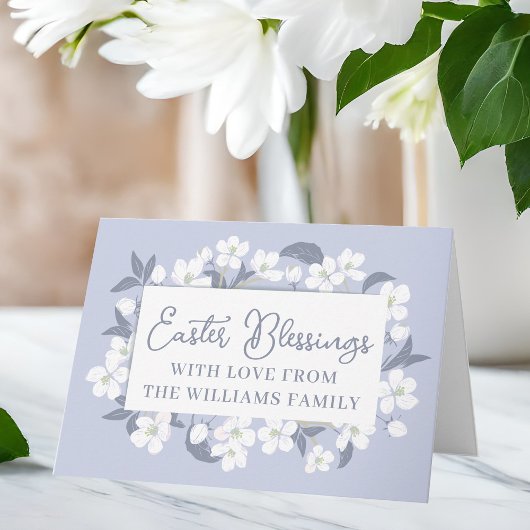 美しい紫の花のイースターの祝福 オーダーメイド カード