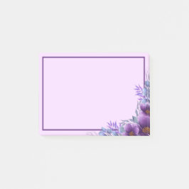 美しい紫の花の束のポストイットメモ ポストイット