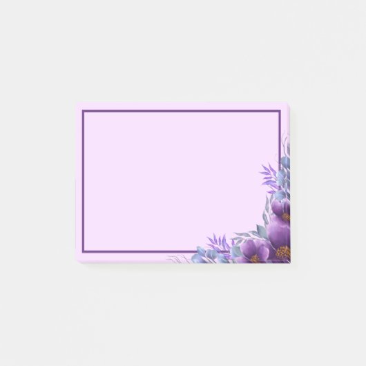 美しい紫の花の束のポストイットメモ ポストイット (正面)