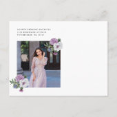 美しい紫の花の確認お礼写真カード ポストカード (裏面)