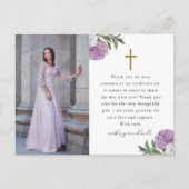 美しい紫の花の確認のお礼写真 ポストカード (正面)