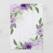 美しい紫の花の緑の葉植物性 エンクロージャーカード (裏面)
