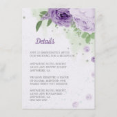 美しい紫の花の緑の葉植物性 エンクロージャーカード (正面)