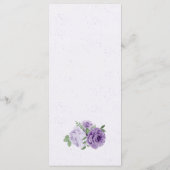 美しい紫の花の緑の葉植物性 メニュー (裏面)