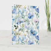 美しい紫の花の誕生日 カード (裏面)