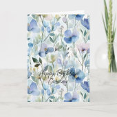 美しい紫の花の誕生日 カード (正面)