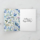 美しい紫の花の誕生日 カード (内部)