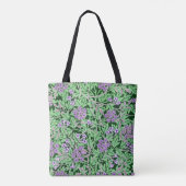 美しい紫の花柄 トートバッグ (裏面)
