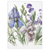 美しい紫の花模様と紫の枠 クリップボード (裏面)