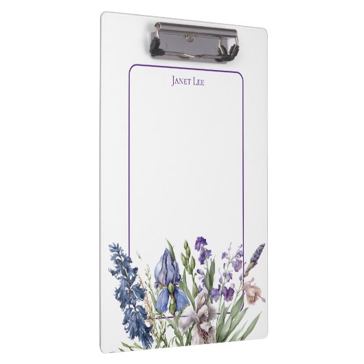 美しい紫の花模様と紫の枠 クリップボード (右)