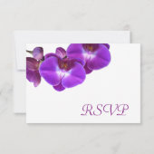 美しい紫の蘭の花の結婚式RSVP 出欠カード (裏面)