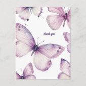 美しい紫の蝶ありがとう ポストカード (正面)