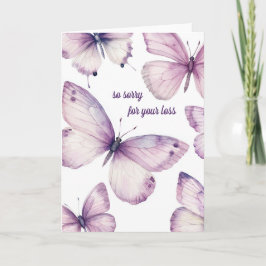 美しい紫の蝶　お悔やみ申し上げます カード