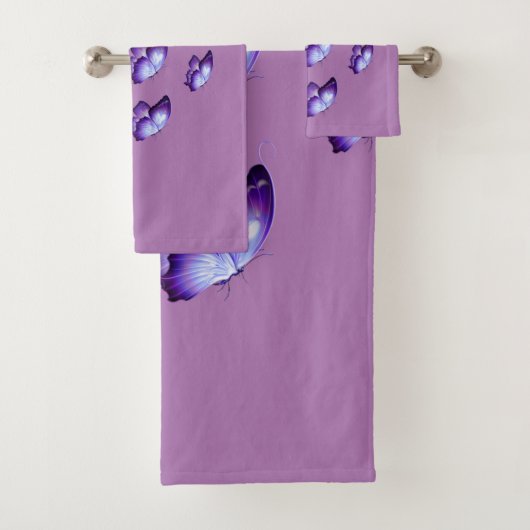 美しい紫の蝶 バスタオルセット (インサイチュ)
