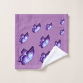 美しい紫の蝶 バスタオルセット (ウォッシュタオル)