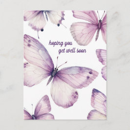 美しい紫の蝶　回復をお祈りします ポストカード