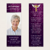 美しい紫の輝かしい記念葬式のしおり (正面&裏面)